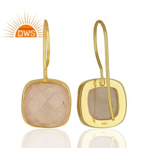 Lot de boucles d'oreilles crochet en argent et or, 925, vente en gros de bijoux en forme de coussin, pierres précieuses - Product Image 3