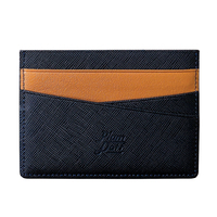 Dompet Kartu Tipis MA2 Kulit Asli Saffiano Korea, Tempat Kartu Nama Minimalis Ultra Tipis Ringan Unisex