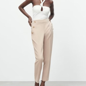 Pantaloni HanOu donna 2022 estate nuovi prodotti stile europeo e americano moda retrò All-match pantaloni Casual a vita alta - Product Image 6