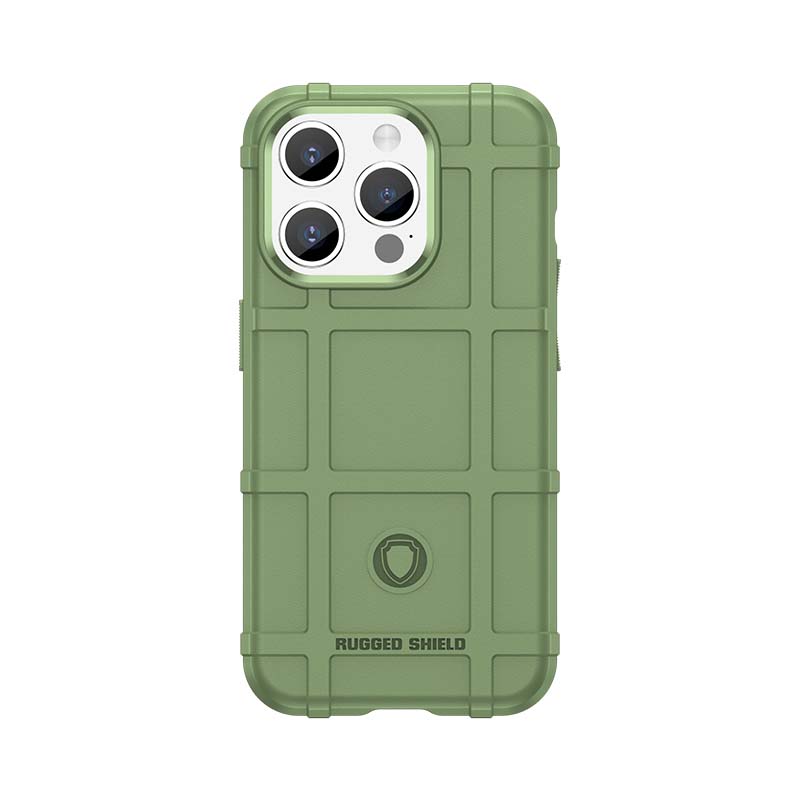 IPhone 15 Pro用の滑り止めグリッド頑丈なシールド電話ケース