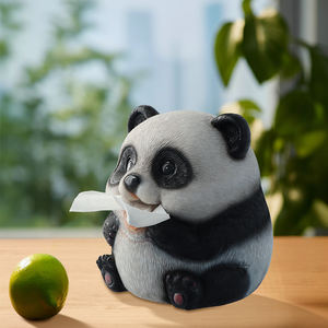 Salon décoration Table à thé décor à la maison boîte à mouchoirs créatif mignon Panda boîte à mouchoirs Statue résine Sculpture - Product Image 4