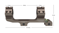 T-EAGLE Y035 Tan, tube de 25,4/30 mm, largeur de fente pour carte de 20 mm, avec niveau à bulle et rondelle