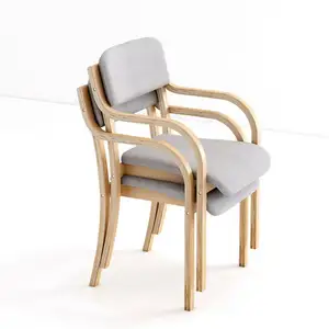 モダンなクラシックな家庭用家具無垢材の椅子クッション付き木製ダイニングチェア