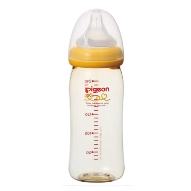 Hot sale breastfeeding 240ML green plastic milk bottle glass baby baby