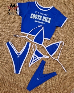 Tùy Chỉnh 2025 Mới Nhất Tie Dye Đồ Bơi Sexy 3 Mảnh Bikini Set Bãi Biển Váy Halter Phụ Nữ Đồ Bơi - Product Image 3