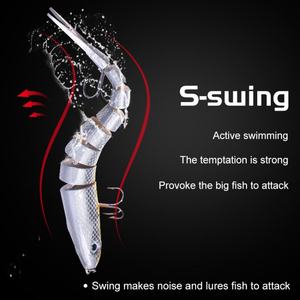 Leurre de bar artificiel en matériau ABS personnalisé appâts nageurs leurres durs multi-articulés à 6 segments pour rivière à truites pour flotteur - Product Image 6