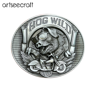 Boucle de ceinture de moto de sanglier en alliage de zinc Style occidental style animal - Product Image 1