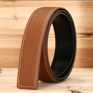 En gros à la mode homme ou <span class=keywords><strong>femme</strong></span> en cuir véritable sangles de <span class=keywords><strong>ceinture</strong></span> <span class=keywords><strong>sans</strong></span> <span class=keywords><strong>boucle</strong></span> - Product Image 2