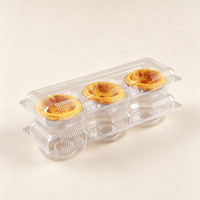 Boîte à tartelettes transparente en plastique, 1, 2, 3, 4, 6 compartiments, boîte à pâtisserie, boîte à dessert, emballage en blister, récipient alimentaire