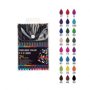 24 Colors Plastic Fine Point Art Markers 0.4MM Needle Smooth Writing Non-Erasable Artist Painting Drawing Student Use Set - Product Image 6