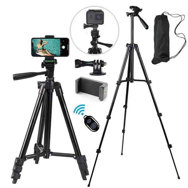Factory Supply Cheap 40inch Universal Photography Lightweight Camera Tripod for GoPro Phone Aluminum Travel Tripod Stand