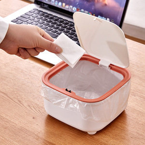 Minimalist Desktop Trash <b>Bin</b> Compact Tabletop Garbage Can for Office <b>Bedroom</b> Kitchen Makeup and Desk Organizer - Product Image 5