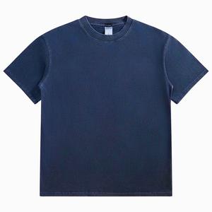 Camiseta de algodón de gran tamaño vintage 230Gsm peso pesado de talla grande para hombre lavado de alta calidad - Product Image 1