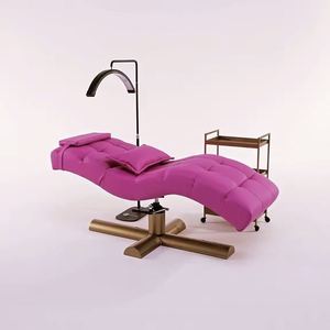 Modern Beauty Salon Furniture pink Leather Facial Spa <b>Bed</b> Modern Curved Saloon Cosmetic Lash <b>Bed</b> for Sale - Product Image 1