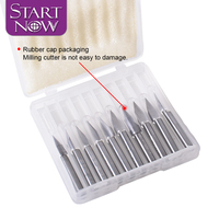 Startnow fond plat gravure Cutter Bits CNC routeur Bit tungstène acier fraise pour Double couleur conseil PVC acrylique
