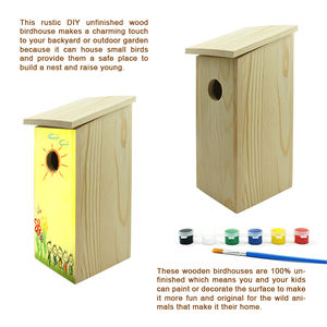 <span class=keywords><strong>Cage</strong></span> à oiseaux en bois inachevé, idéale pour la peinture artisanale, vente en gros, livraison gratuite - Product Image 4