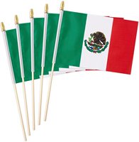 Drapeau Mexicain Personnalisé en Gros, Mini Drapeau en Bois à Tenir à la Main pour Sport, Défilé, Fête, Décorations de Festival - Nouveauté