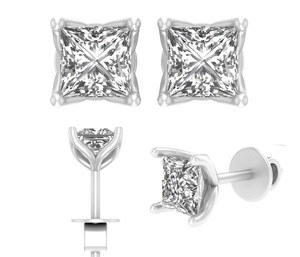 High Quality 1.5CT Moissanite <b>Men's</b> <b>Earrings</b> White <b>Gold</b> Plated Trendy Fashion Stud IGI Perfect Anniversary Gift for Him - Product Image 2