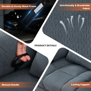 Convertible Recliner Loveseat Set with Cup Holders for Apartment Living Room-Manual Oversized Ergonomic Design - Product Image 4