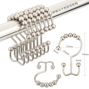 Stainless Steel Mountain Shape Shower <b>Curtain</b> <b>Hooks</b> 33mm Double Sided For Bath Window <b>Curtains</b> - Product Image 1