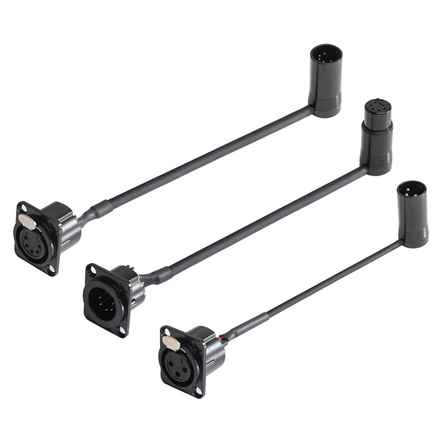3 5 Pin XLR Male Female to D Type 3 5 Pin XLR Panel Mount Socket DMX Lighting Feedthrough Bulkhead Mount Mic Socket Cable