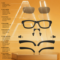 Lunettes Intelligentes de Traduction IA 100 Langues Assistant Vocal Appel HD Musique Navigation Microphone ENC Lunettes AR
