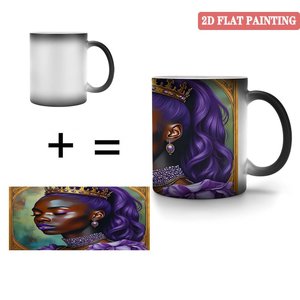 High Temp Resistant 11oz Frosted Black <b>Ceramic</b> Magic Mug Heat Sensitive Color Changing <b>Cup</b> - Product Image 4