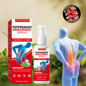 Zourunan Natural <strong>Peppermint</strong> Menthol Cooling <strong>Spray</strong> 60ml for Fast Muscle Soothing &amp; Pain Relief Deep Relaxing Body Mist OEM ODM - Product Image 2