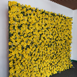 Decoración seca <span class=keywords><strong>10</strong></span> X tela de girasol amarillo fondo de boda decoración artificial pared enrollada - Product Image 1