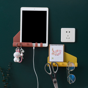 Adhesive Wall Mount Charging <b>Stand</b> <b>For</b> Phone <b>Tablet</b> With Storage Hooks Bedroom Door Back 4 Hooks - Product Image 2