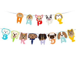 Bandera de Feliz Cumpleaños para Perro Xingyun, Decoraciones de Fiesta de Mascotas con Dibujos Animados, Bandera Rectangular Resistente, Impresión con Tinta para Ocasiones de Cumpleaños - Product Image 2