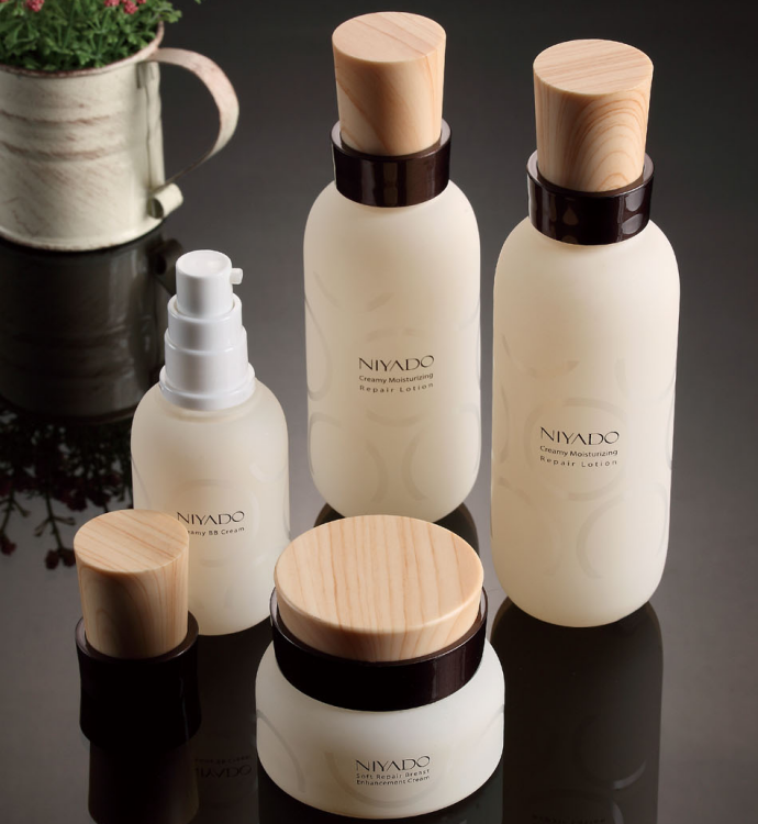 Отличное качество, Лидер продаж, стеклянный косметический набор для защиты окружающей среды, стеклянная бутылка, банка с пластиковыми крышками для крема по уходу за кожей