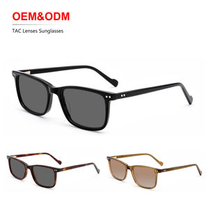 Vente en gros de lunettes de soleil de luxe haut de gamme bloquant la lumière bleue, lunettes de soleil en acétate pour hommes, verres polarisés TAC, OEM personnalisé, unisexe - Product Image 2