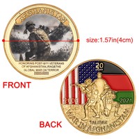 Vente en gros 5pcs Afghanistan War Challenge Coin Pièce en métal plaqué or en alliage de zinc pour la collection