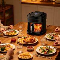 Friteuse à air 5L Clear View avec écran tactile intelligent, température et minuterie réglables, sans huile, appareil de cuisson domestique pour la cuisine