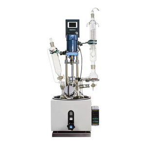 Small Laboratory Single-layer Glass Reaction Vessel 1L2L3L5L Electrically Heated Glass Reaction Vessel with Adjustable <b>Stirrer</b> - Product Image 2