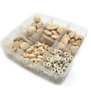 Baby Wooden Teether DIY Crafts Set Toy Safe And Natural Wooden Beads Teether Boxed Set