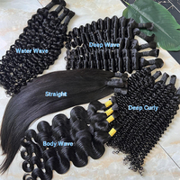Paquete de Cabello Humano Virgen Natural de Vietnam, 15A, de un Solo Donante, 100% Cabello Humano Natural, Doble Trama, Cutícula Alineada, Ondulado Natural, Cabello Humano Natural de Camboya
