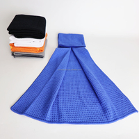 Serviette de séchage des mains en microfibre gaufrée, serviette de football en microfibre premium, serviette de rugby absorbante avec velcro