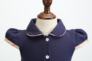 ชุดเดรสเด็กสไตล์ Preppy สำหรับฤดูใบไม้ผลิและฤดูร้อน คอปกปีเตอร์แพน ผ้าฝ้า<span class=keywords><strong>ย</strong></span> 100% ชุดเดรสโปโลแขนสั้นสำหรับเด็กผู้หญิง - Product Image 3