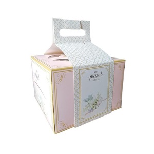 Pink Flower Box Birthday Party Favor Cake Baking Packaging Box Wedding Gifts Dessert Cookie Backing Decoration Boxes