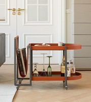 Table d'appoint moderne convertible en cuir pour canapé, étagère de rangement mobile, service à thé pour meubles de maison
