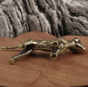 干支犬像動物アンティーク古い真鍮の子犬の装飾品真鍮のハンドピースコレクション。 - Product Image 4