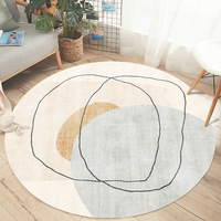 Tapis Nordique Simple Imprimé Silencieux de Luxe Léger pour Chambre, Salon, Bureau - Tapis de Chaise Suspendue Lavable à la Main