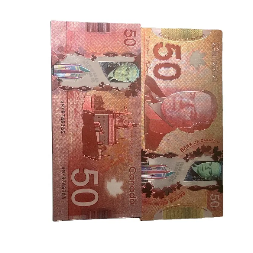 Sammlung Geschenk Langlebige kanadische Währung Cad 50 Gold Silber folie Kunststoff Banknote Wasserdicht Prop Geld
