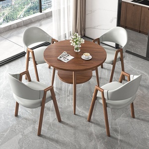 Nouveauté, style moderne et luxueux, options de couleurs, prix bas, vente en gros, ensemble de table et de chaises rondes pour 4 personnes - Product Image 1