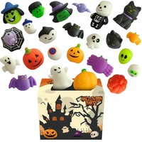Set de Fiesta Divertido de Halloween: Pelota Blanda de TPR/PU de Rebote Lento, Juguete Antiestrés de Caja Sorpresa con Formas de Fantasma, Calabaza y Taza, Sin Impresión
