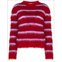2022 maglione a maniche lunghe a righe girocollo di alta qualità maglione da donna in Mohair/Nylon