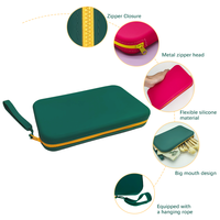 Dompet Koin Silikon Tahan Air Unisex Ramah Perjalanan dengan Logo Kustom dan Penutup Ritsleting untuk Penyimpanan Kosmetik