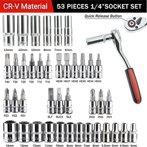 ชุดเครื่องมือซ่อมรถยนต์มืออาชีพและชุดเครื่องมือซ่อมบ้าน CRV 72T 1/4'' 53 ชิ้น ชุดประแจบล็อกพร้อมกล่องเครื่องมือ - Product Image 2